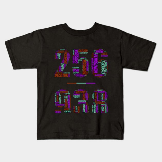 Rocket City, North and East Alabama and the 256/938 Kids T-Shirt by GeePublic